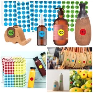 New 3500 + Pre-Priced Pricing Stickers Labels 4 Bright Colors Money